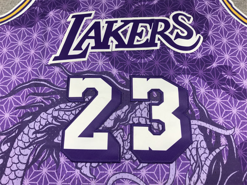 LEBRON JAMES #23 MITCHELL & NESS LAKERS SWINGMAN JERSEY MEN SZ L-NEW/TAGS DRAGON