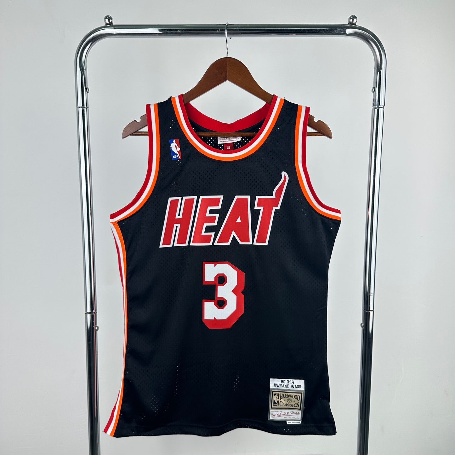 Men's Dwyane Wade Black Miami Heat 2013/14 Jersey