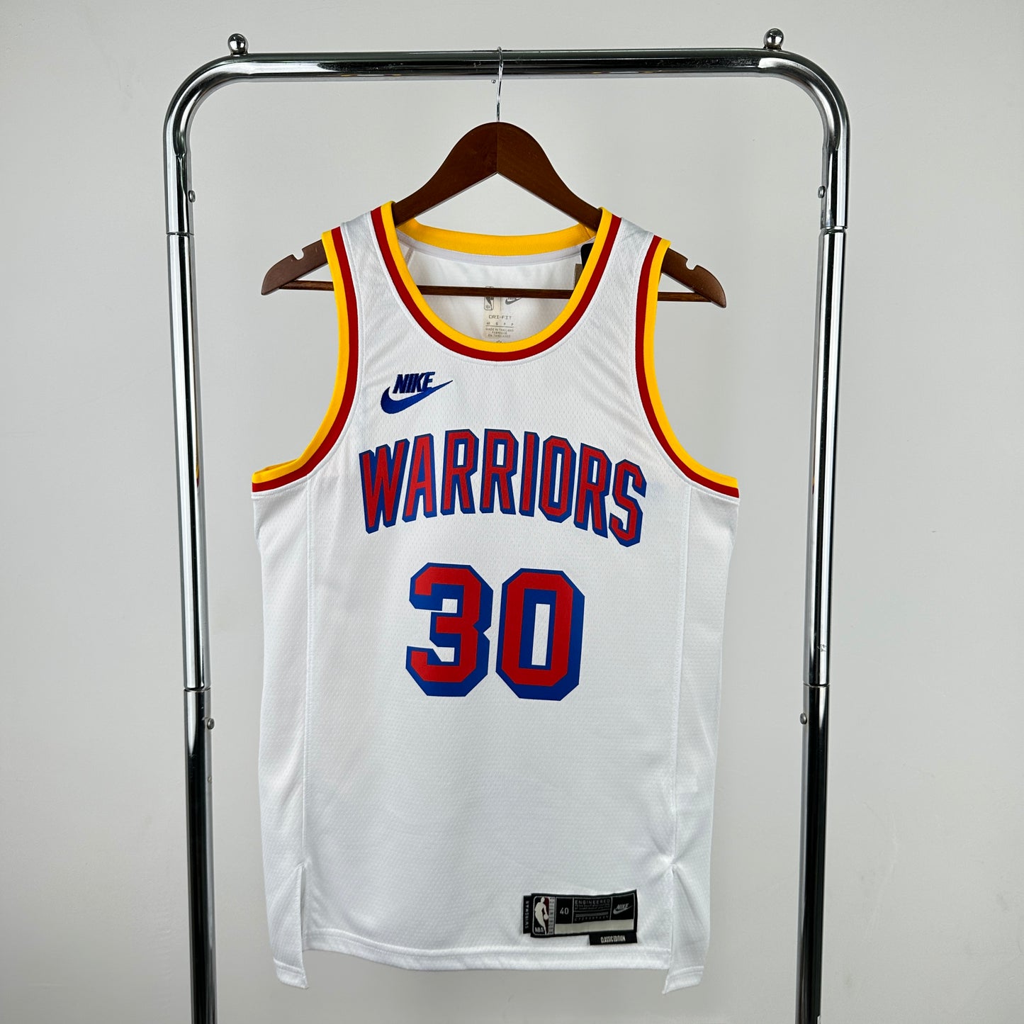 NIKE STEPHEN CURRY GOLDEN STATE WARRIORS 2024/25 HARDWOOD CLASSICS DRI-FIT NBA SWINGMAN JERSEY 'WHITE'