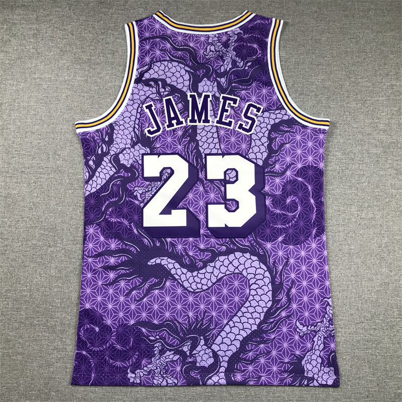 LEBRON JAMES #23 MITCHELL & NESS LAKERS SWINGMAN JERSEY MEN SZ L-NEW/TAGS DRAGON