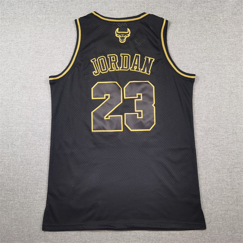 Micheal Jordan Chicago Bulls 1997-1998 Black Gold Jersey