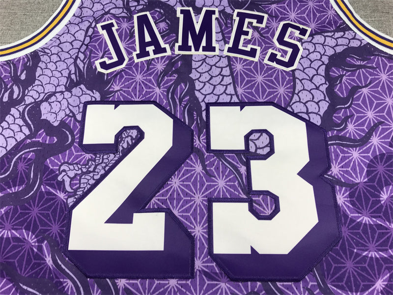 LEBRON JAMES #23 MITCHELL & NESS LAKERS SWINGMAN JERSEY MEN SZ L-NEW/TAGS DRAGON