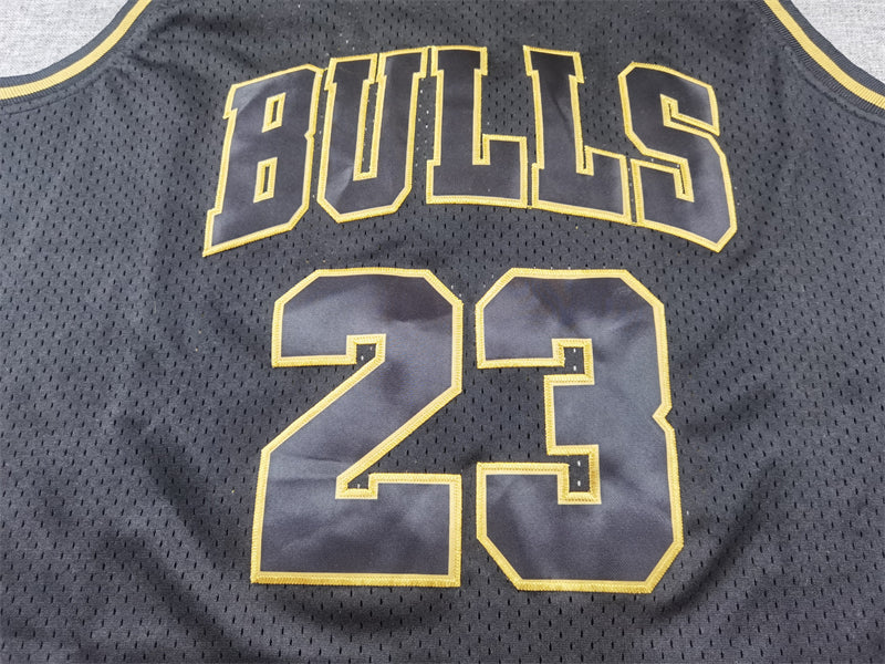 Micheal Jordan Chicago Bulls 1997-1998 Black Gold Jersey